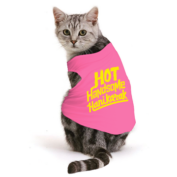 PawsIndia Sleeveless Printed Cat T-Shirt - Hot-Handsome-Hanikark